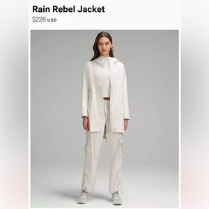 Light pink lululemon rain jacket size 4